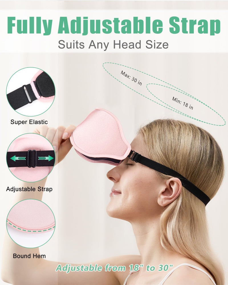 BeeVines 2 Pack 3D Contoured Sleep Mask Sleeping Eye Masks for Lash Extensions, Night Molded Mask with Adjustable Strap, 100% Block Light Eye Shade Cover for Traveling Yoga Nap - Image 4